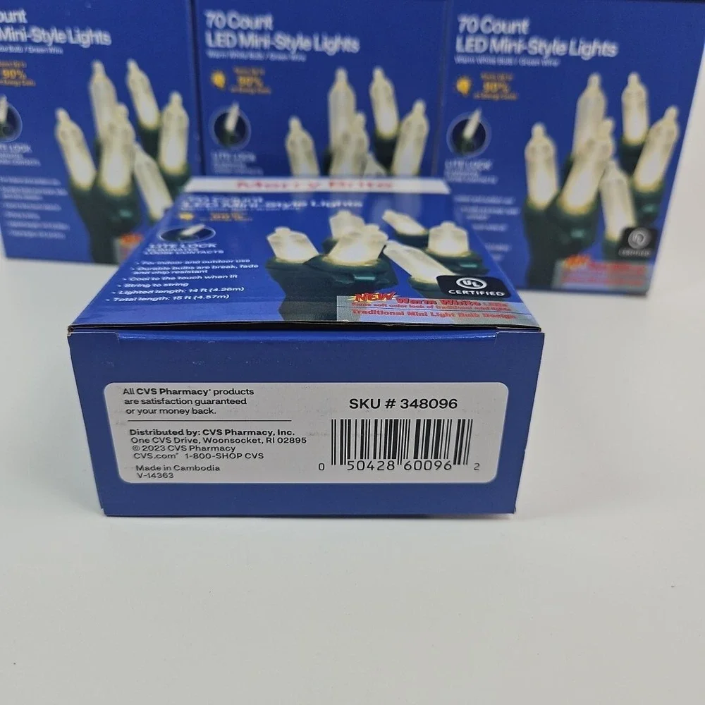 Christmas Holiday 70ct LED Mini String Lights Warm White Merry Brite Lot Of‎ 5